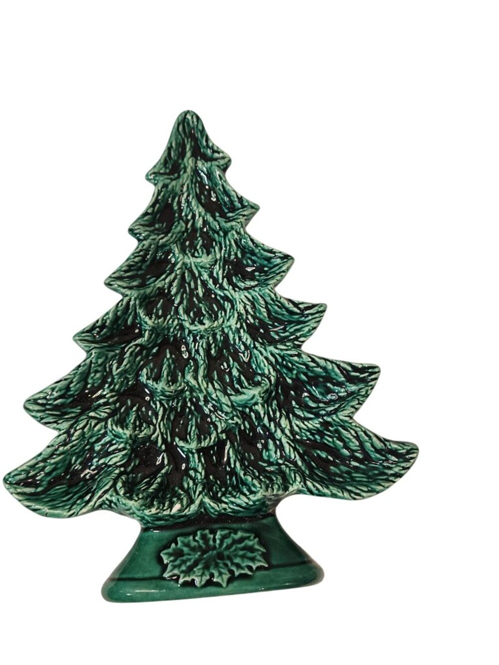 Ceramic Hand Painted 15" Pine Fir Tree Stand or Tray